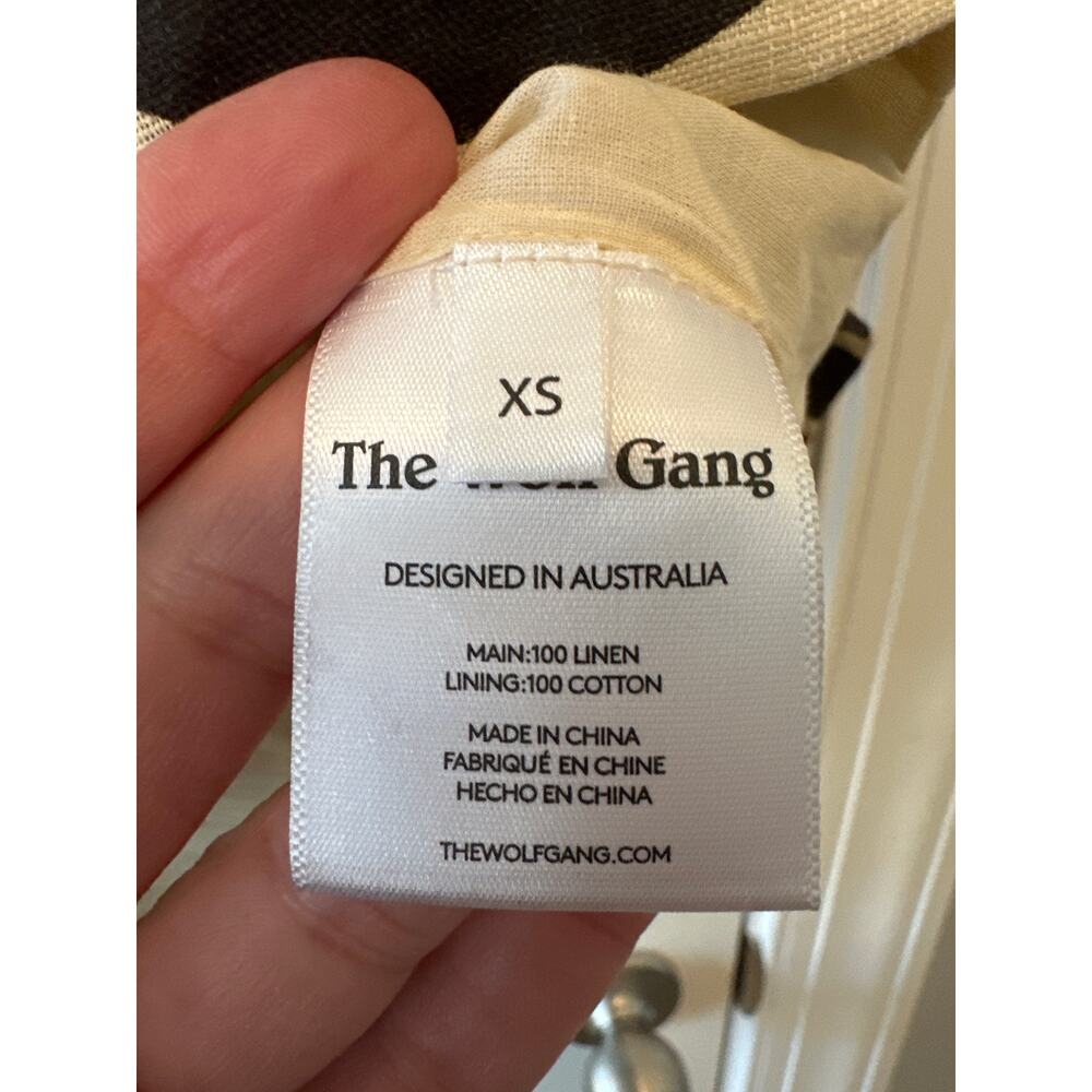 Anthropologie The Wolf Gang Mirador Linen Off-Shoulder Mini Dress XS NWT - Picture 5 of 9